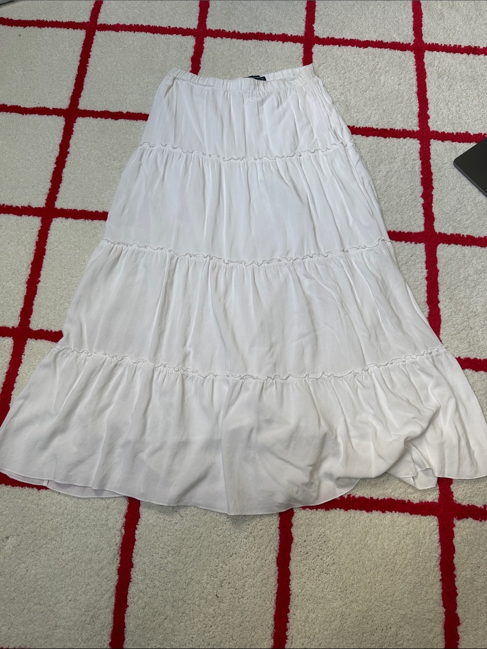 Brandy Melville White Tiered Maxi Skirt